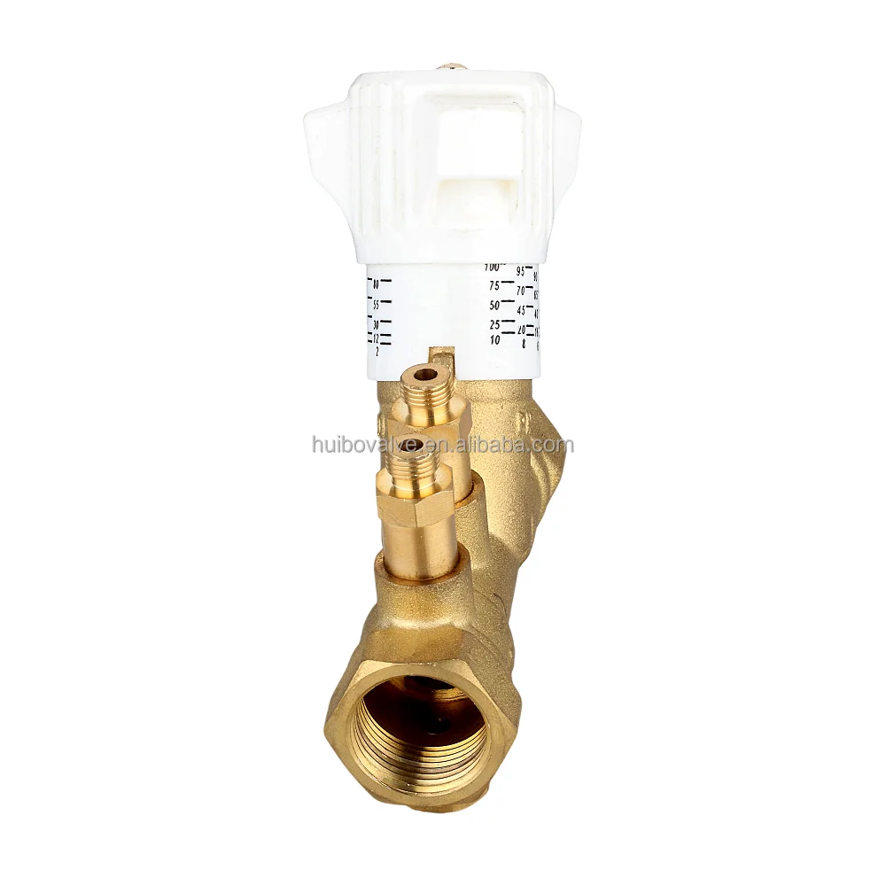 Huibo Valve 3/4 inch PN25 Balancing Valves Double Regulating Balance Flow Meter Valve for Underfloor Heating