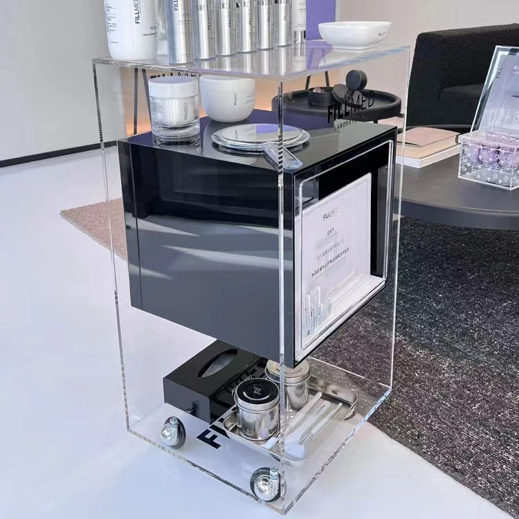 Beauty salon cart Ya can move cart gram-force transparent tool cart