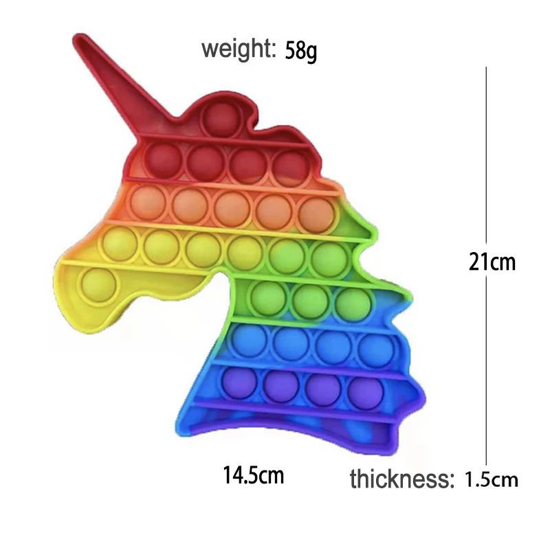  Simple Dimple Anti Stress Relief Push Pop Bubble Rainbow Fidget Sensory Toy Toys