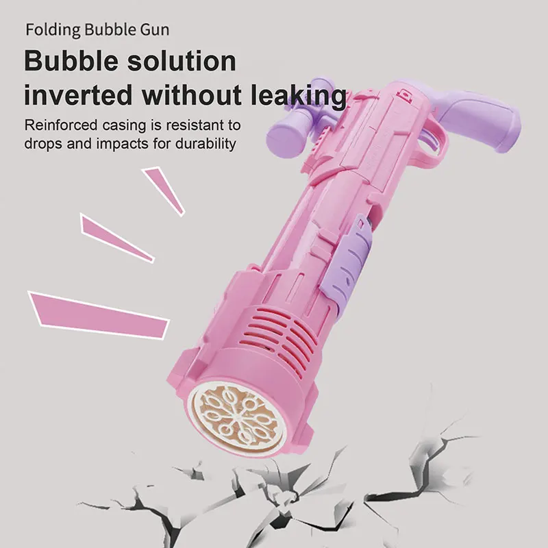 Outdoors Activity Bubble Machine Shooter With Colorful Light Bubble Blower Toys  10 Holes Rifle Bubble Gun For Kids