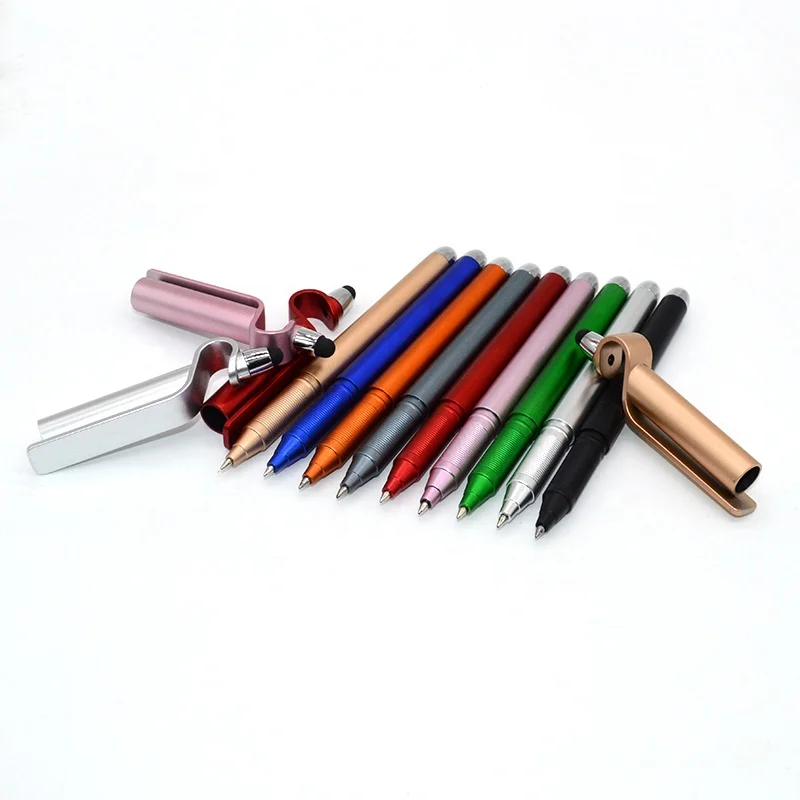 custom logo plastic multi function mobile holder active stylus pens for touch screen