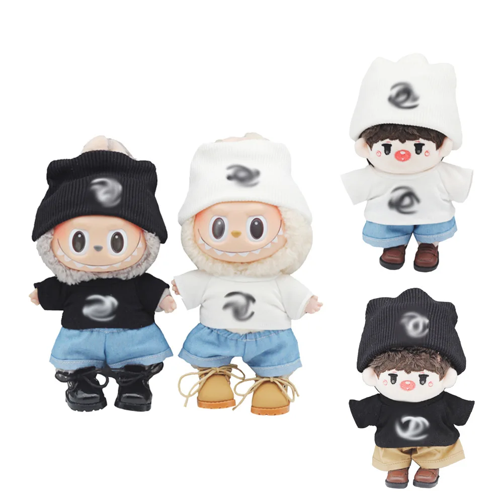 LABUBU Full with Short T Shorts Cap 10CM Doll T-shirt Denim