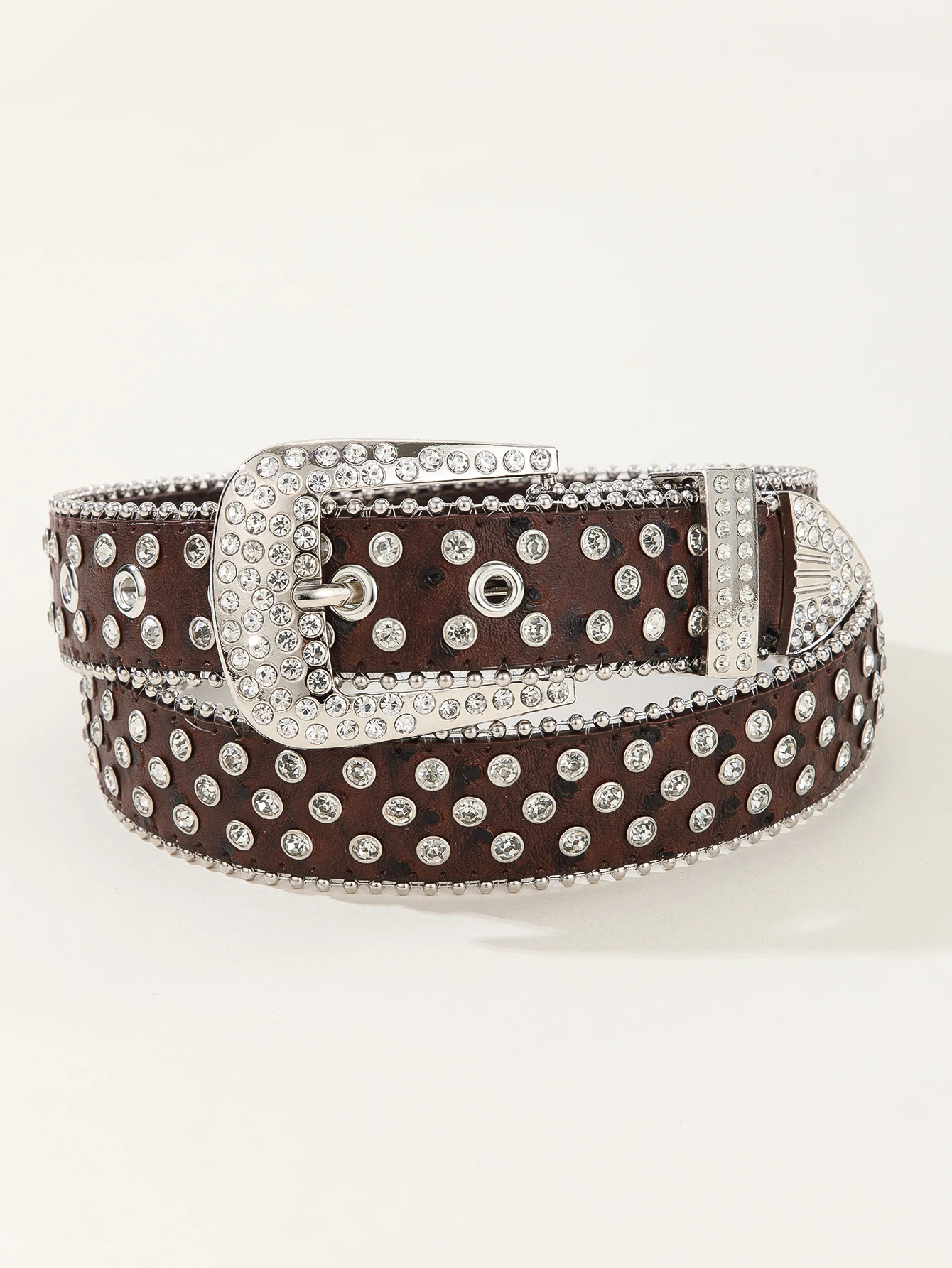 Custom Fashion luxury famous brands woman rhinestone belt cowboy and cowgirl black shiny rhinestone belt