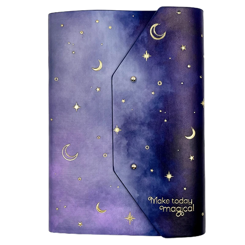 Starry Moon Design A4 A5 A6 B5 B6 Pu Notebook Weekly Planner Budget Planner Monthly Finance Organizer Cute Notebook For Gir