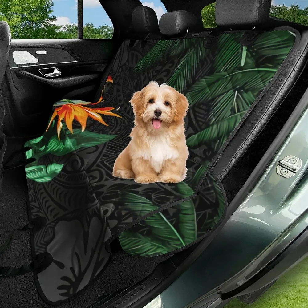 Polynesian Personal Cover Seat Car Waterproof Pet Banana Palm Leaves Seat Cover Pets Coconut Tree Waterproof Pet Dog Travel Mat