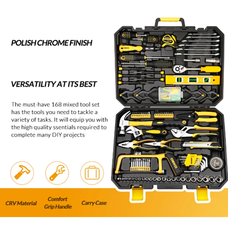 
168 Pcs Household Car Repair Hardware Craft Hand Tools Set Hand Tools Kit Set 