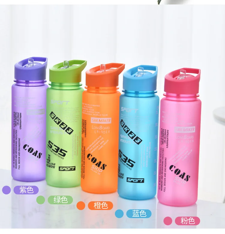BPA Free Eco-friendly Plastic Colorful Student Sports Water Bottles