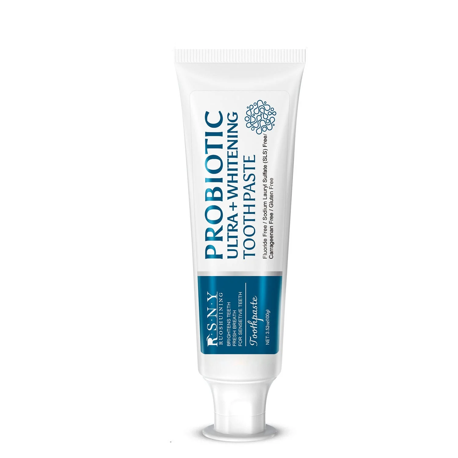 Organic probiotic ultra white toothpaste Freshens breath and whitens teeth