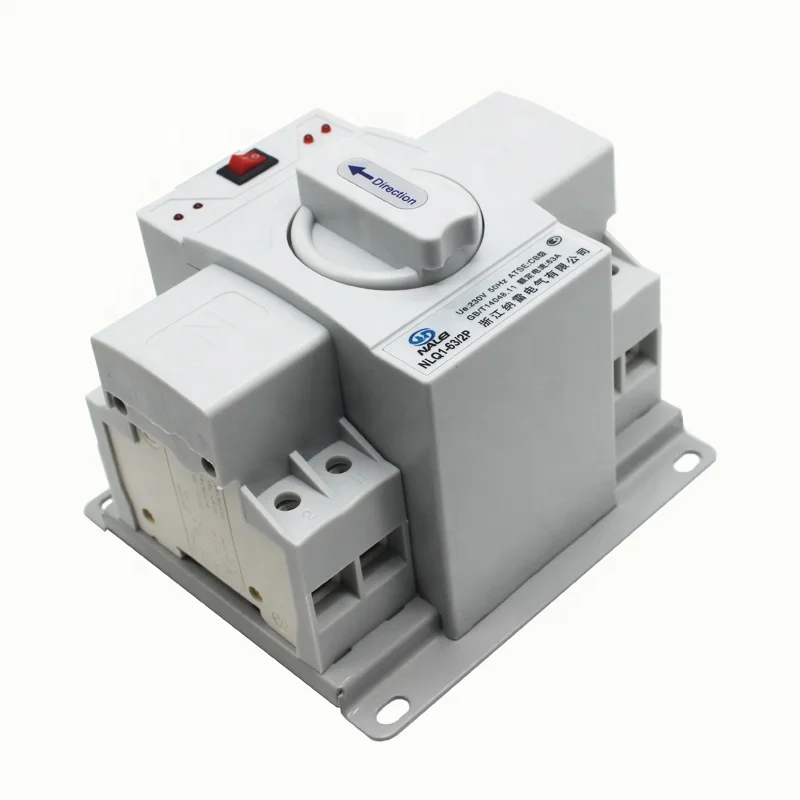 230V Automatic / manual switching  NLQ1-63/2P ATS 63A  220V Dual power automatic transfer switch