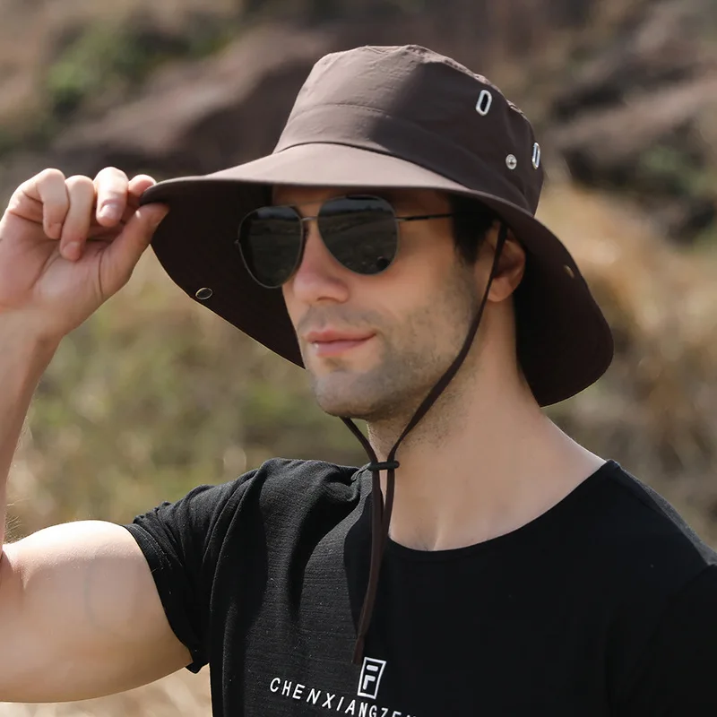 New arrival Outdoor UV Protection Sun Hats Couples Light String Bucket Fishing Bucket Hat