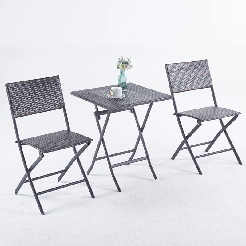 Cheap Price 3 Piece Patio Plastic Table And Chairs Foldable Garden Chair