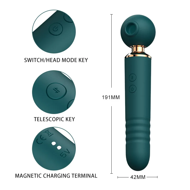 HMJ wholesale adult lady waterproof 2 in 1 clitoral female heat dildo sex toy women made in china av sex vibrator