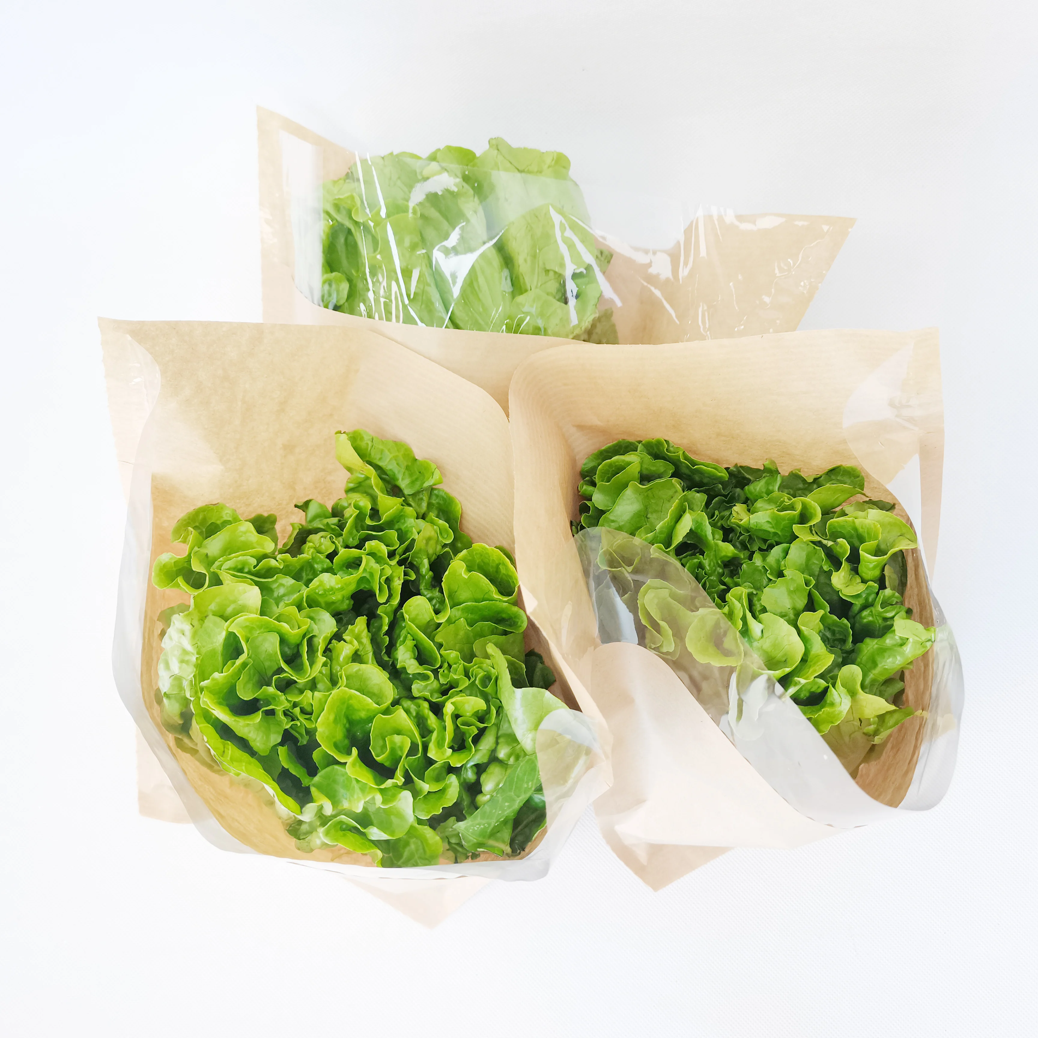 Bespoke Recyclable Kraft Paper+Bopp Flexography Printed Sleeve for Hydroponic Herbs and Salads