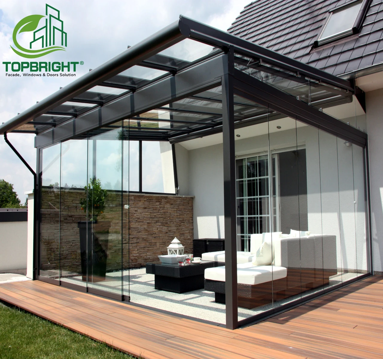 Sunroom winter garden 4 season customized portable glass house