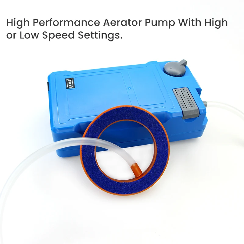 RTI Air Pump Portable Aquarium Fish Tank Battery Powered Oxygen Aerator With Stone