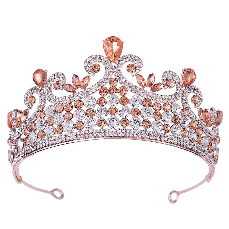Fashion Crystal Rhinestone Hair Jewelry Headdress Queen Prom Princess Crowns Tiaras For Girls