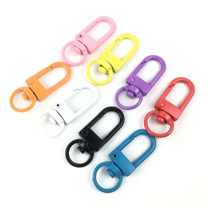 Key Chain Metal Baking Paint Color Alloy Shrimp Key Buckle Painted Door Pendant 8 Character KeyRing