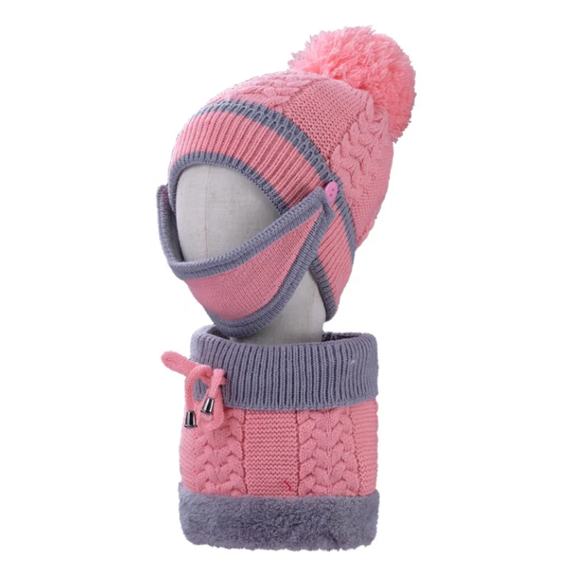 Warm Scarf Thick Windproof Balaclava Multi Functional Hat Scarf Set For Women