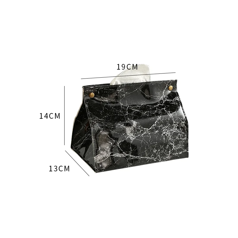 
Chic Tissue Case Box Container PU Leather Marble Pattern Home Car Towel Napkin Papers Dispenser Holder Box Case Table Decoration 