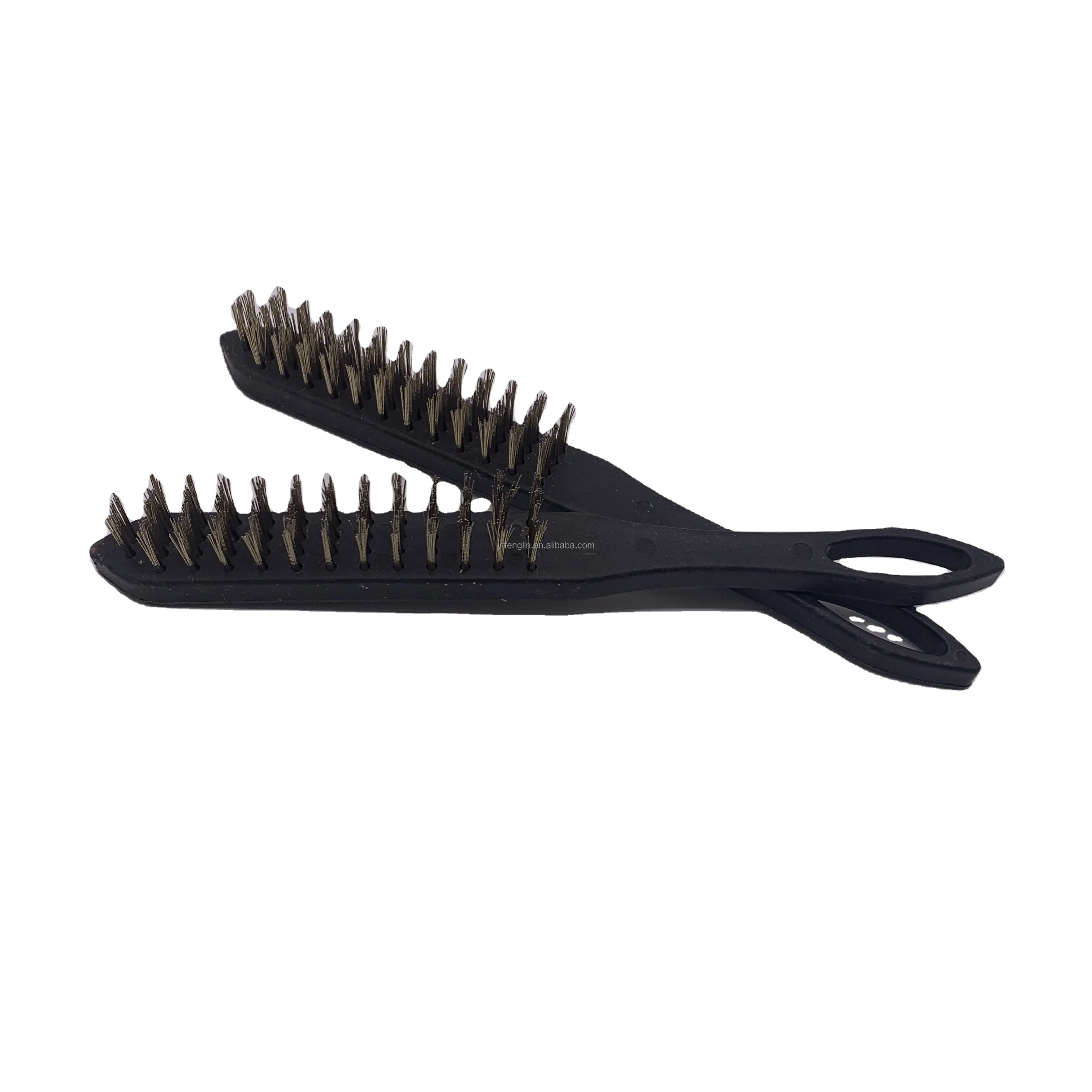 Оптовая продажа с фабрики, пластиковая ручка, стальная проволочная щетка, стальная проволока, полировальная щетка, латунная стальная проволочная щетка