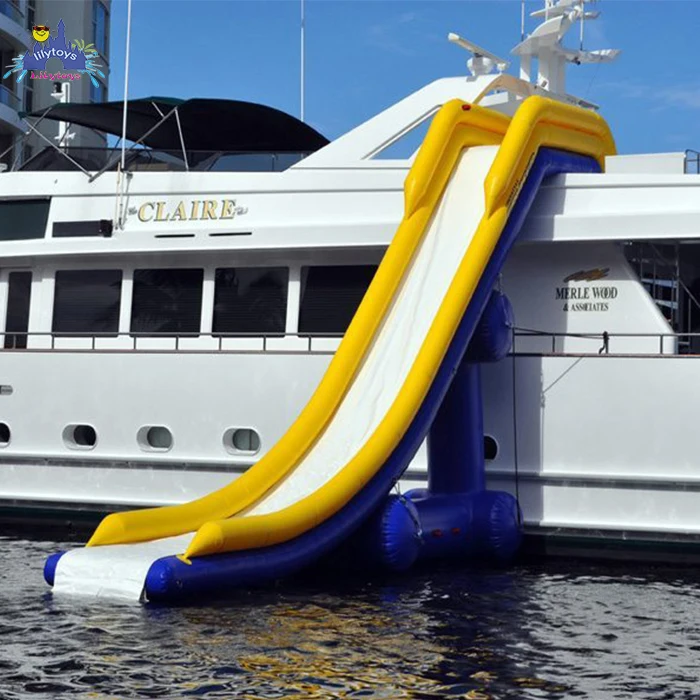 Ship inflatable dock slide for boat use Inflatable toboggan slide yacht inflatable water slide