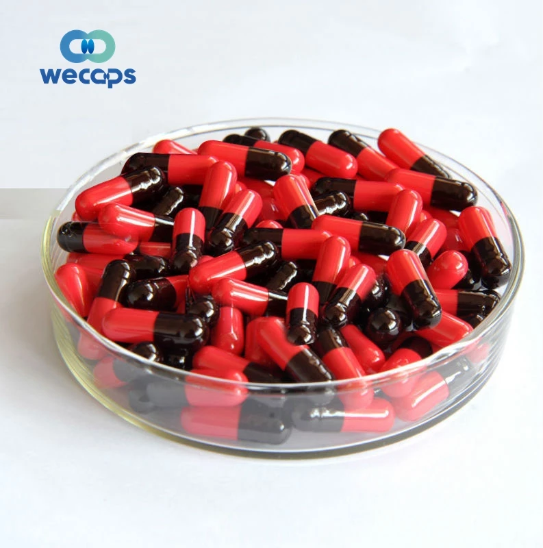 Wecaps certified empty hard gelatin capsules black red hard gelatin capsule