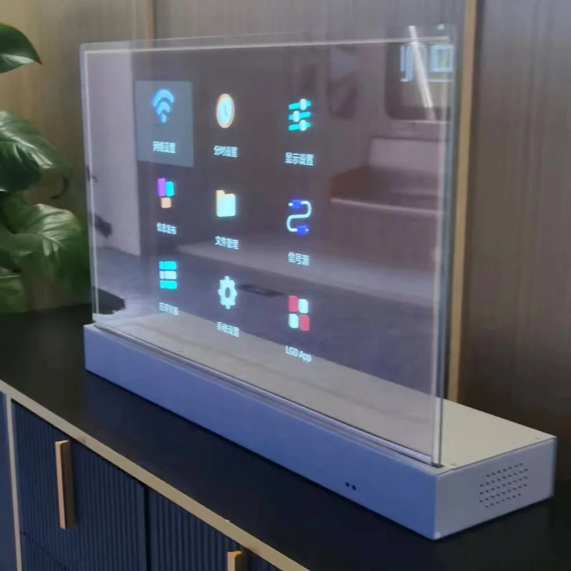 Indoor  30 Inch Customized Desktop Transparent Oled Touch Screen  Advertising Digital Signage And Display