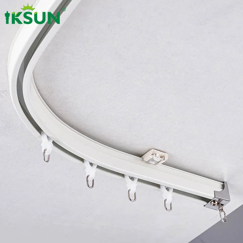 Iksun bay window hospital cubicle transfusion bendable curtain pole flexible ceiling track for curtains