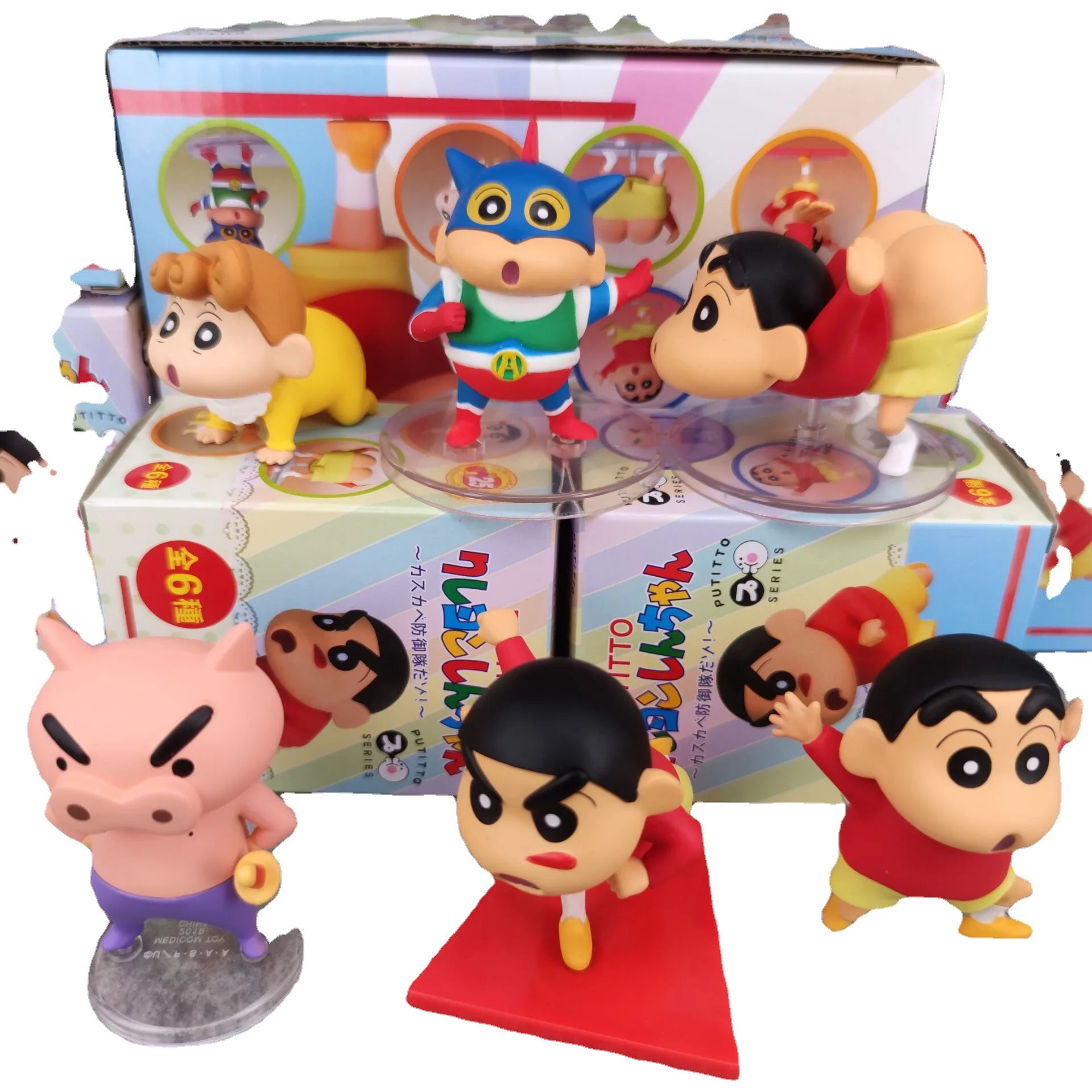 6 Crayon Shin-chans Figure for Decoration about the nine generation crayon desktop decoration car decoration