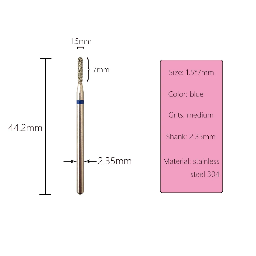 APROMS Diamond Nail Drill Bits 12 Type High Quality Round Barrel Cuticle Callus Milling Cutter Electric Manicure Drill Accessory