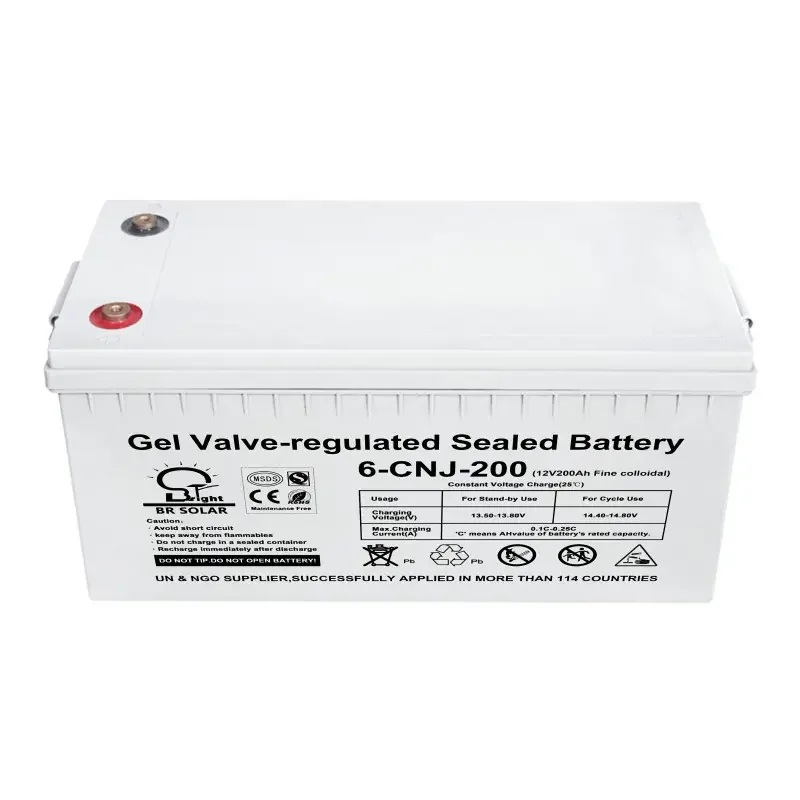 BR Gel Batteries 12v 200ah Solar Energy Storage System Deep Cycle Lead Acid