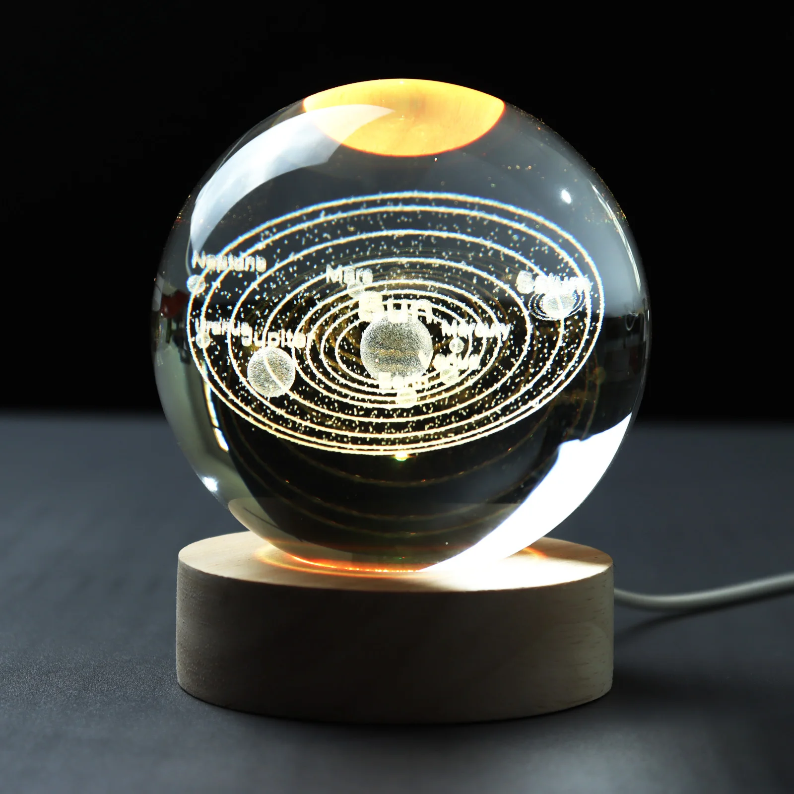 3d laser solar system  crystal ball lamp for kids night light lamp