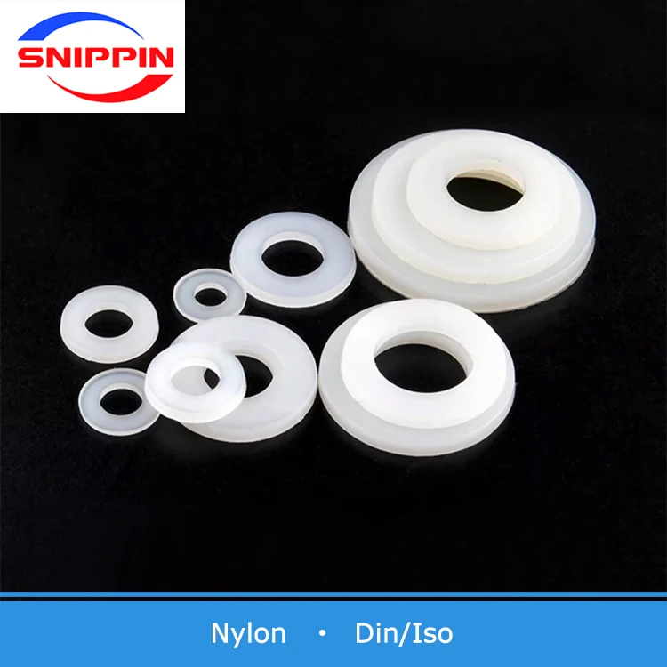 M2 M2.5 M3 M4 M5 M6 M8 M10 M12 Large Nylon White Sliding Washer Plain Round Gasket Nylon Flat Washers Plastic Shim Thickness