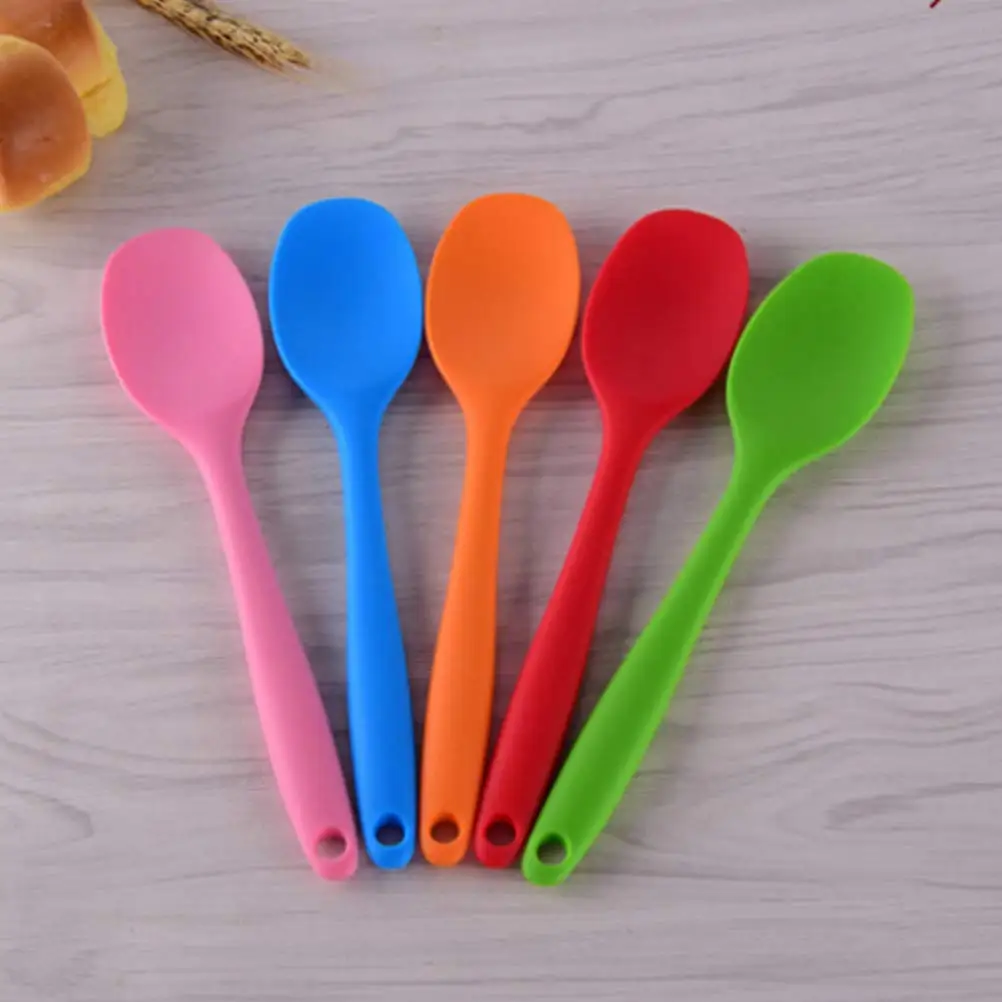 Silicone Small Spoon Complementary Food Mini Spoon Household Stirring Spoon Kitchen Baking Tool