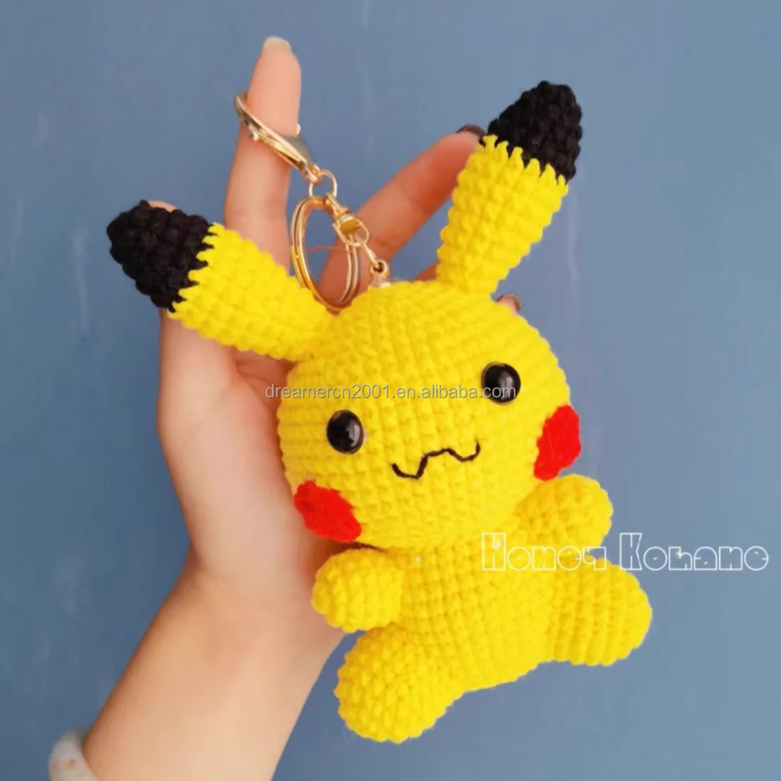 100% handmade Crochet Pikachu Toys Knitted Plant Fruit Vegetable Flower Animal Cartoon Plush Toys Thread Hook Doll Pendant