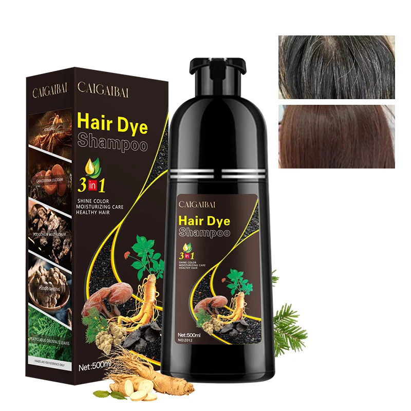 Custom Natural Black Chestnut Brown Wine Red Grape Purple Hair Color Change Shampoo Long Lasting Permanent Organic Hair Dye
