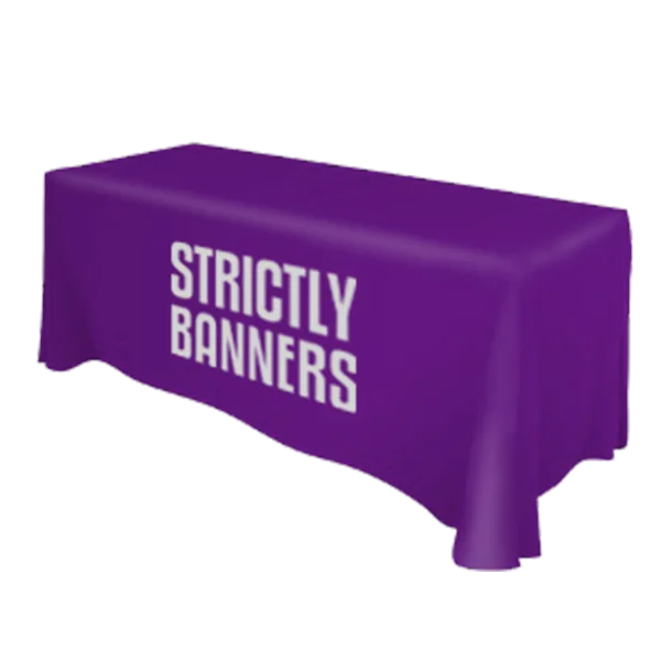 Wholesale tablecloth covered with custom commercial logos or text elastic tablecloth