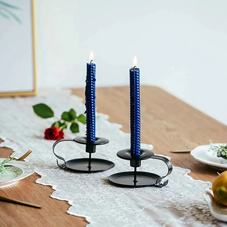 Popular black iron antique tea cup wedding decorative candle holder