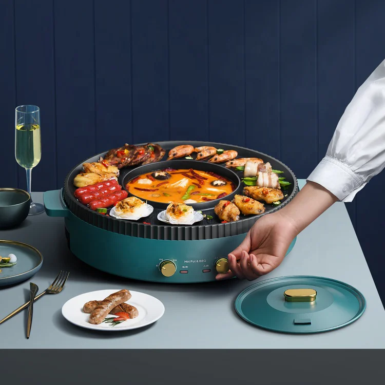 Электрическая сковорода Shabu раздельная Нескользящая портативная кухонная горелка плита горячий горшок для