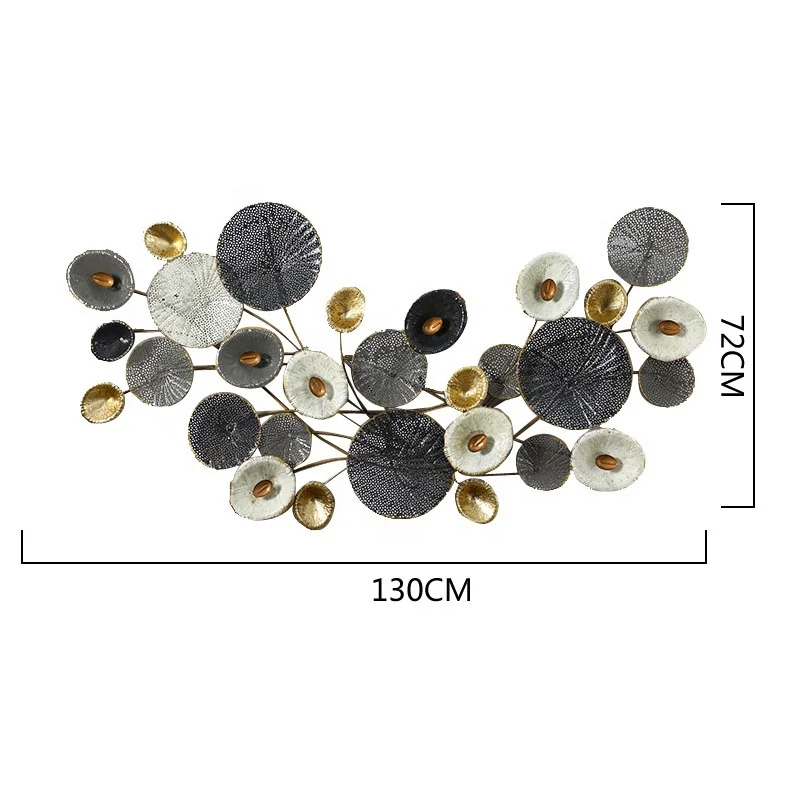 High Quality Nordic Modern Metal Wall Art Home Decorations Wall Frames Panel Hallway Decorative Lotus Leaves Hanging