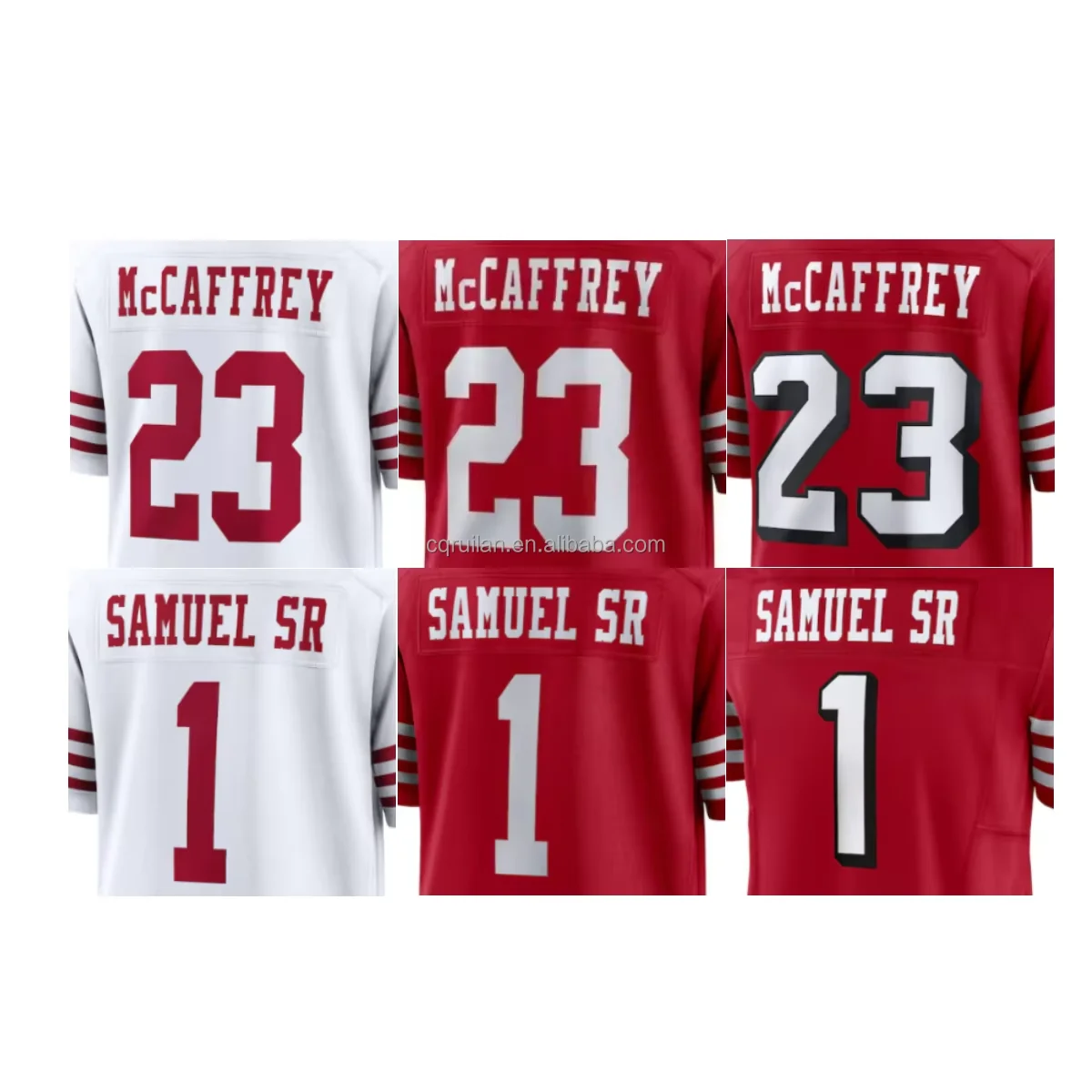 Stitched American Football Jerseys 24 Christian Embroidered Rugby Stitched McCaffrey 1 Deebo Samuel 44 Kyle Juszczyk 29 Hufanga