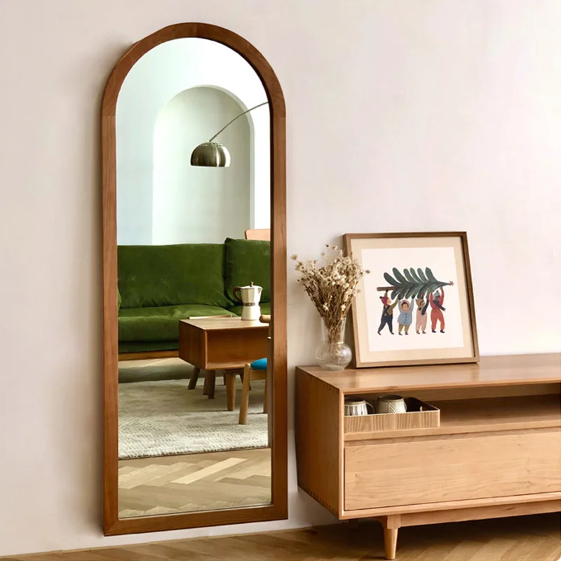 Dreamhause Wood Dressing Whole Body Floor Shaped Mirror Homestay Home Living Room Bedroom Decoration Mirror