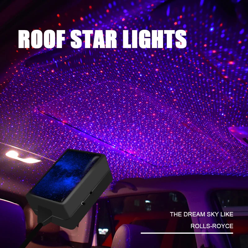 USB Decorative Light Universal Romantic LED Car Roof Star Night Lights Projector Atmosphere Lamp Decoration Lamp
