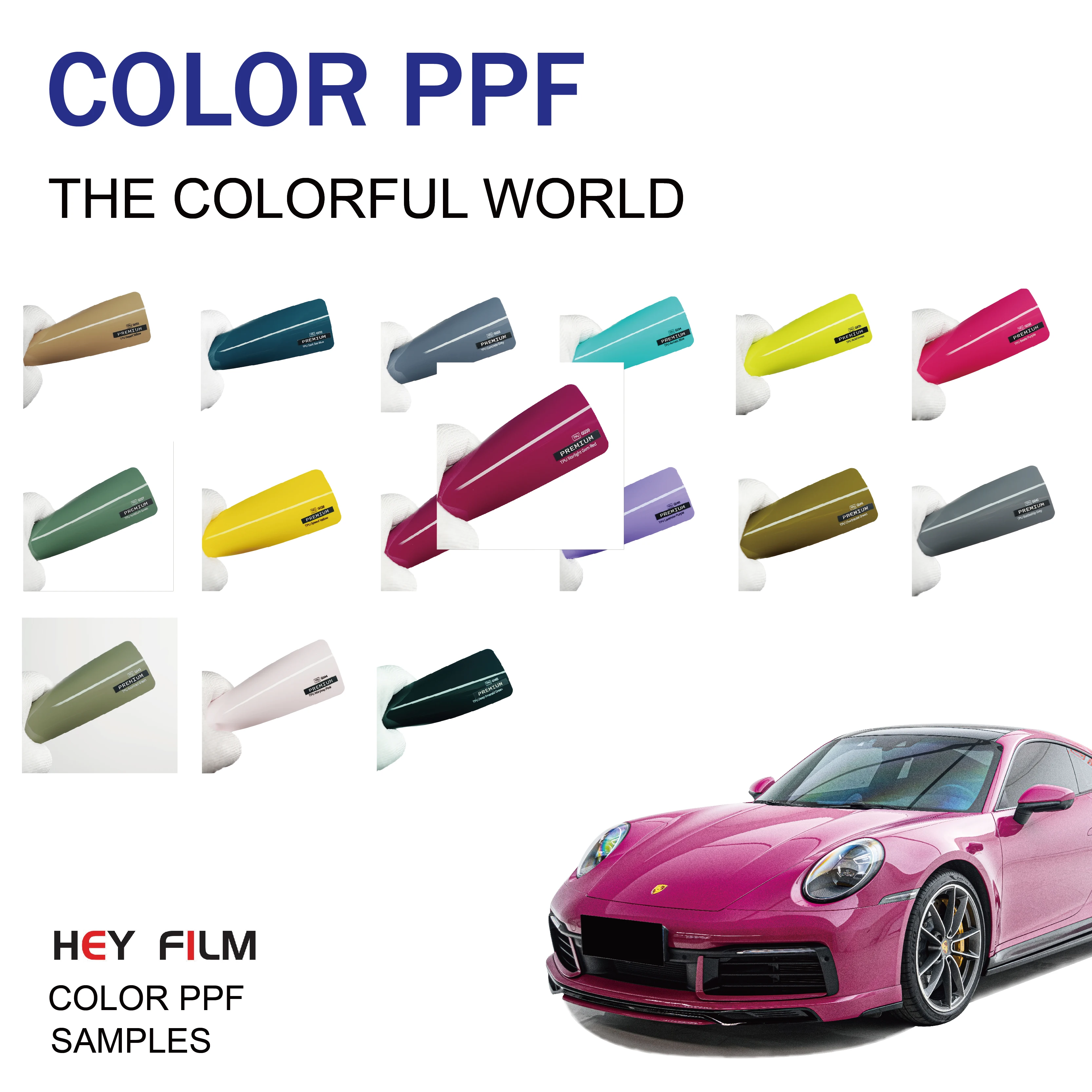 HEY FILM TPU Auratium Green Paint Protective Film High Glossy Auto-repaired Anti-scratch Car Films Ppf Color Wrap