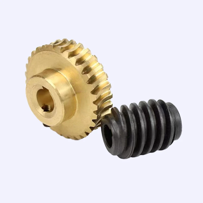 Customized CNC machining machine parts Worm gear shaft reducer perforated brass spur gear