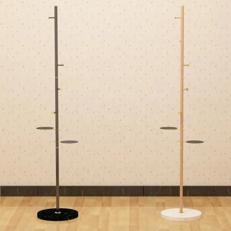 
Tree shape metal with wood color marble base coat rack clothes rack stand 