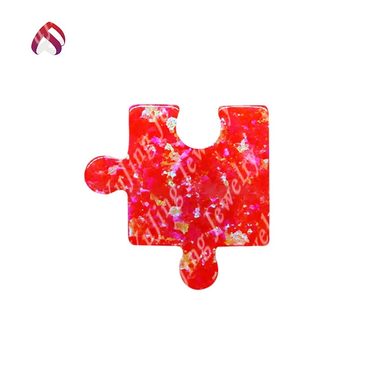 Hot Sale Synthetic puzzle  Fire Opal Lab Created red Loose Opal Gem for Necklace