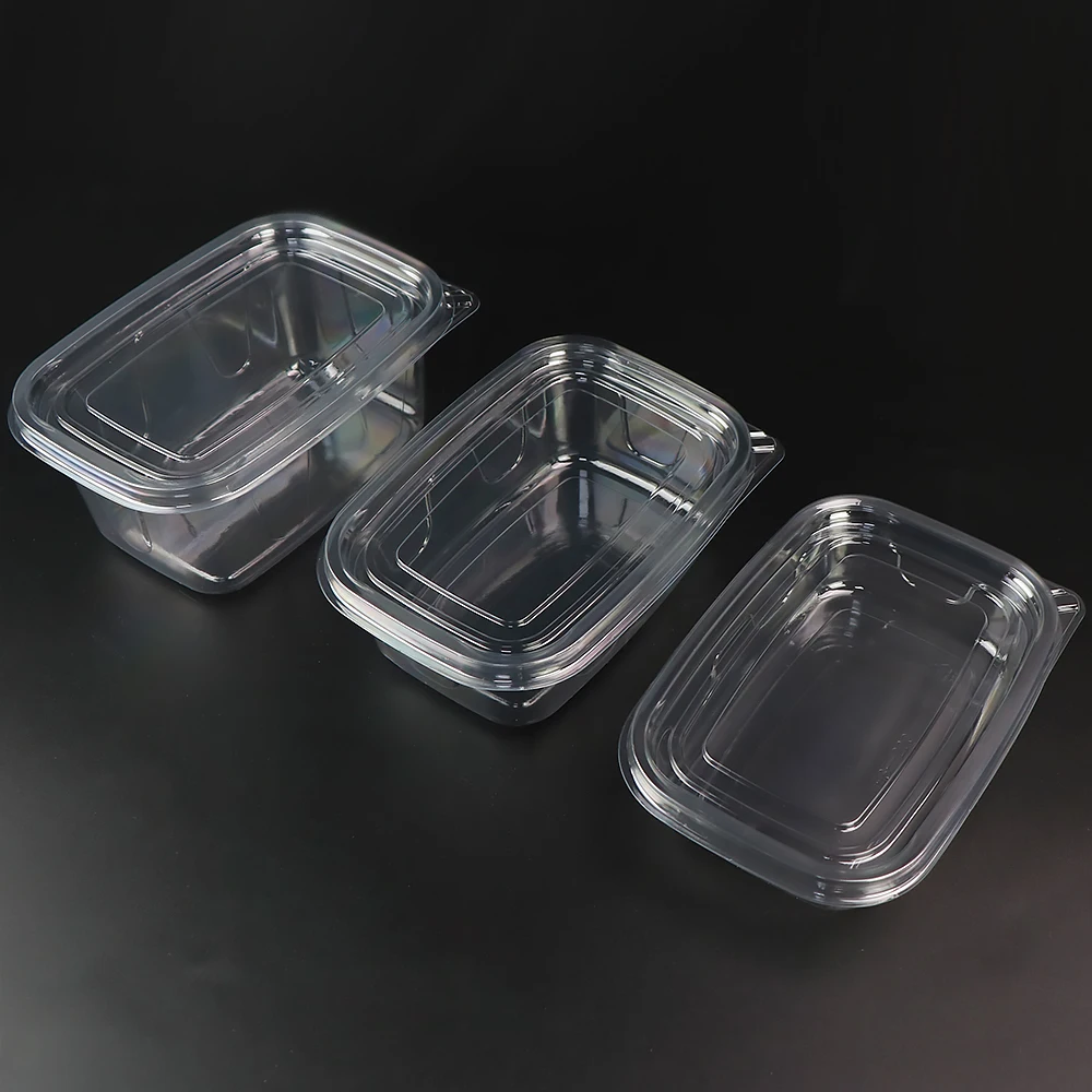 Transparent Pet Clamshell Packaging Fresh Cut Fruit Packing Box All-In-One Disposable Plastic Fresh Cut Fruit Salad Container