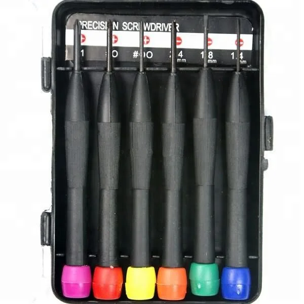 Multi-Functional 6-Piece Flat Head Plastic Screwdriver Set Flexible Plum Cross Phillips Design Available in 6 Colors