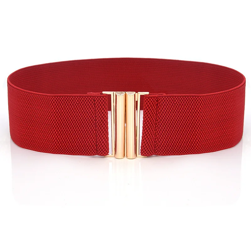 Women Elastic Belt Women Band Wide Belts Down Coat Waist Belt Female Buckle Waistband Corset Decoration Accessories